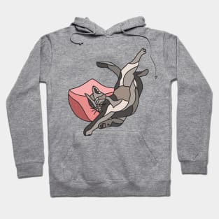 Sleepy Black Cat Stretching Hoodie